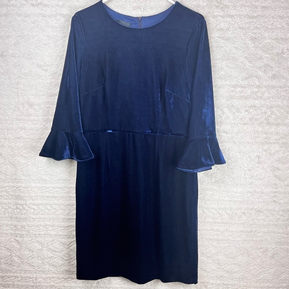 DONNA MORGAN Velvet Blue Dress Size 10